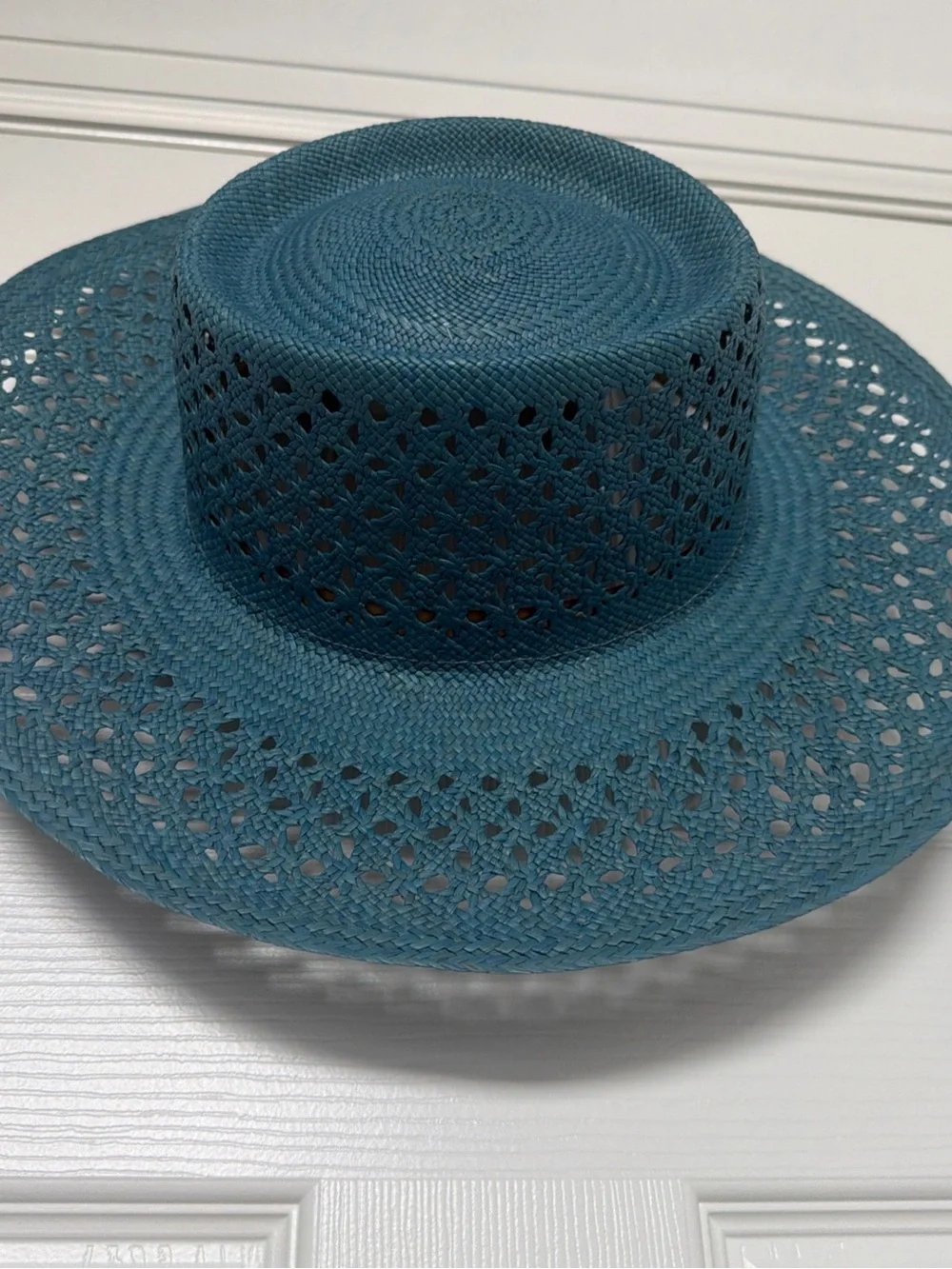 Teal Wide-Brim Woven Sun Hat - Women Accessories